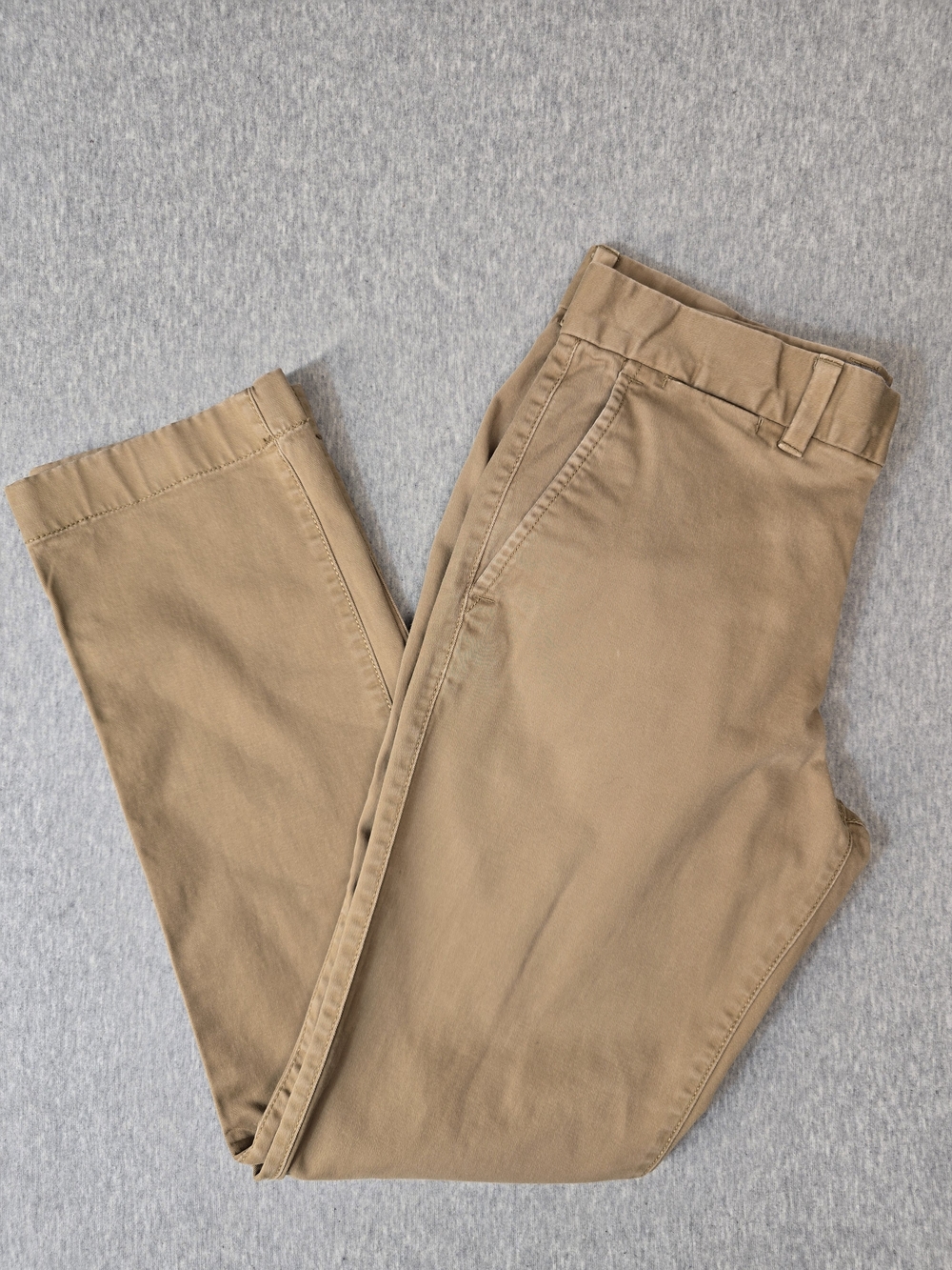 Gap Pants Mens Slim Stretch Work Casual Khaki Brown Size 29/30 Button Zip  Close
